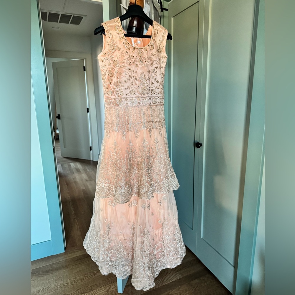 Indian Wedding Guest: Peach Indo-Western Dress